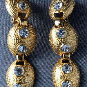 Classic Clip On Earrings With Three Drop & Faux Diamonds