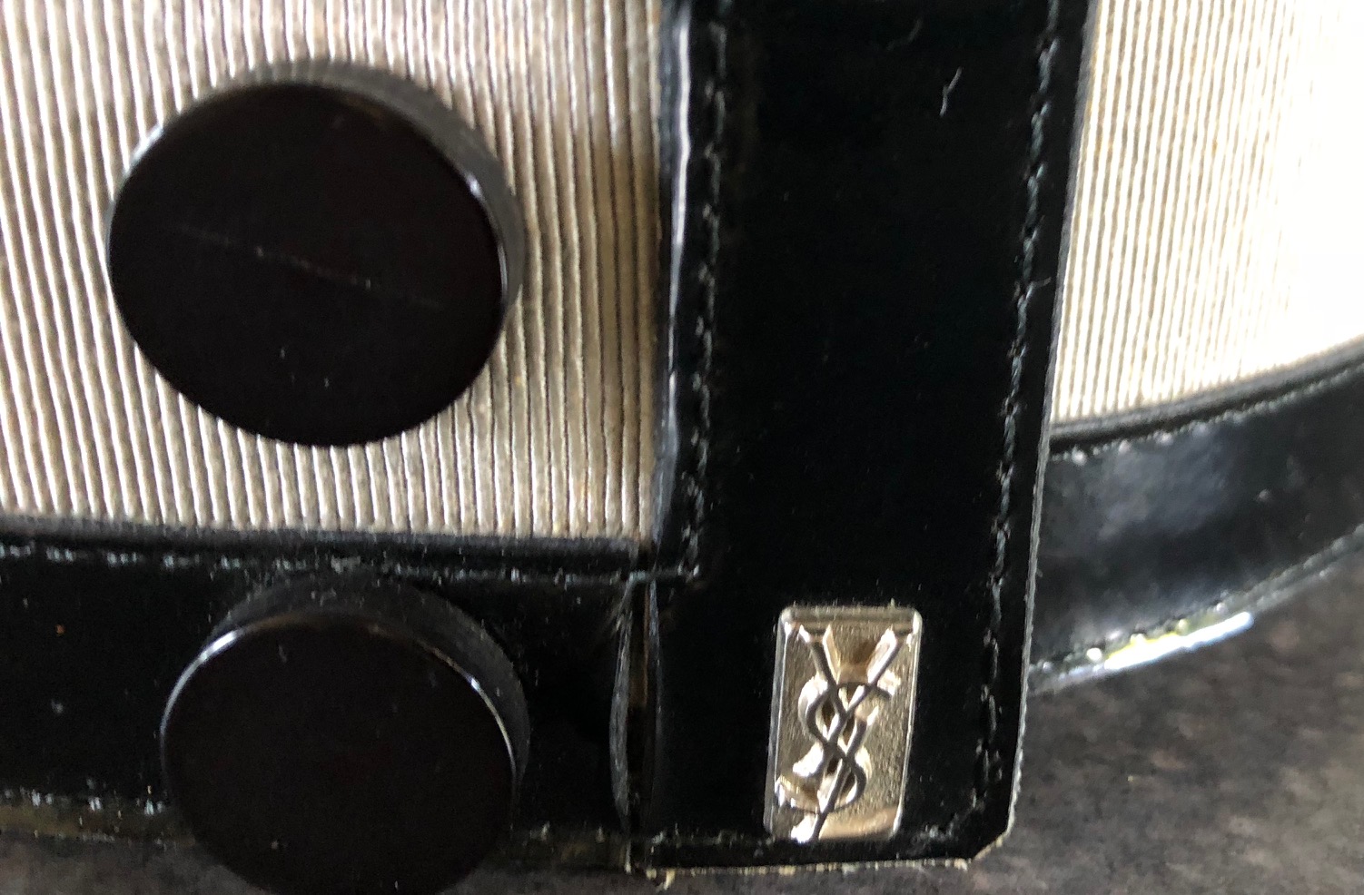 YVES SAINT-LAURENT Corset Belt YSL Logo Black Grey YSL Archives - Image 3