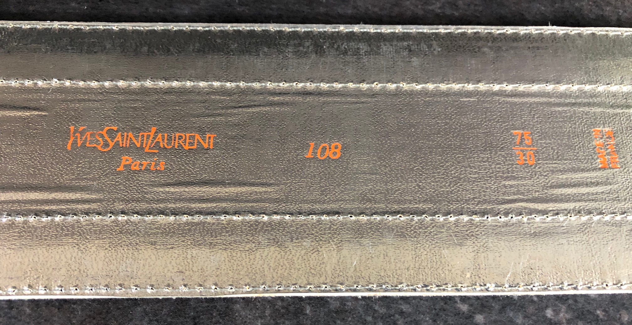 YVES SAINT-LAURENT Corset Belt YSL Logo Black Grey YSL Archives - Image 5