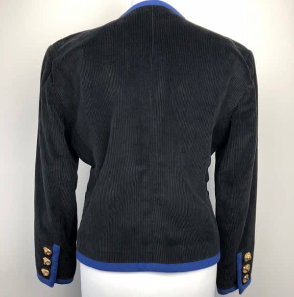 Saint-Laurent Jacket Vintage Jewel Buttons Black Blue - Image 4