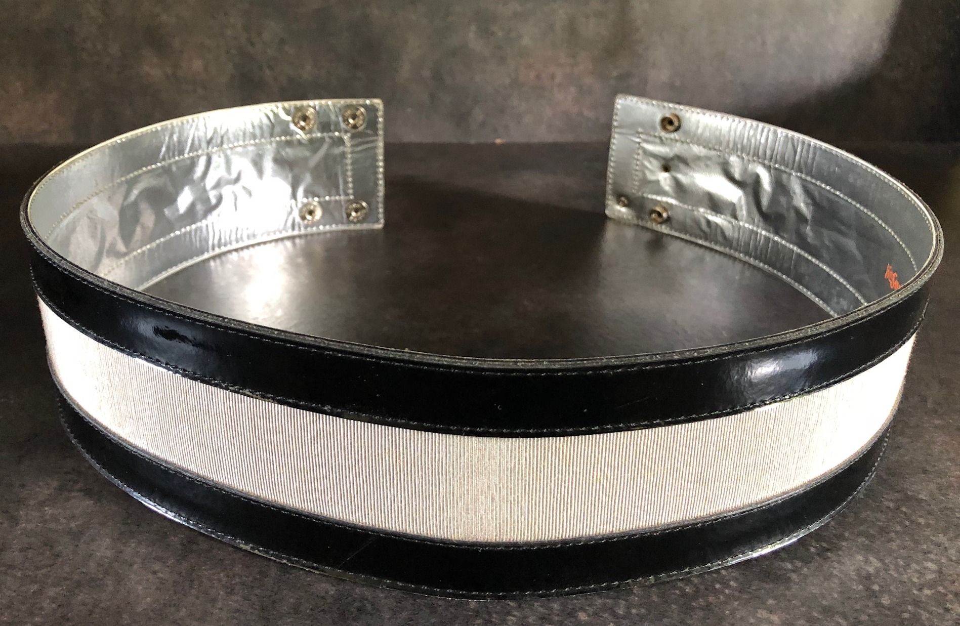 YVES SAINT-LAURENT Corset Belt YSL Logo Black Grey YSL Archives - Image 4