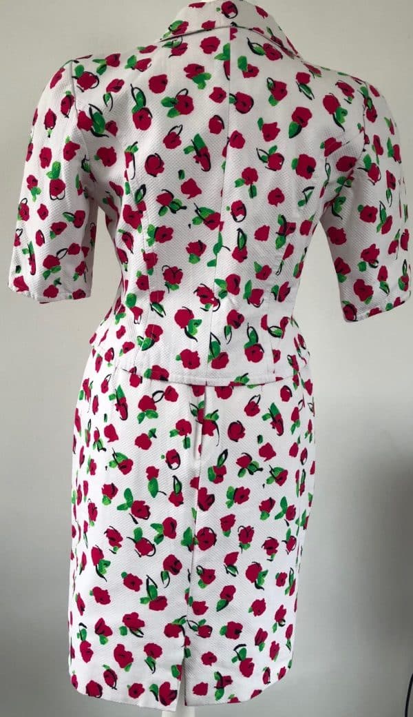GUY LAROCHE Two Pieces Skirt Suit Vintage Flowery Quilted Cotton Rare - Image 9