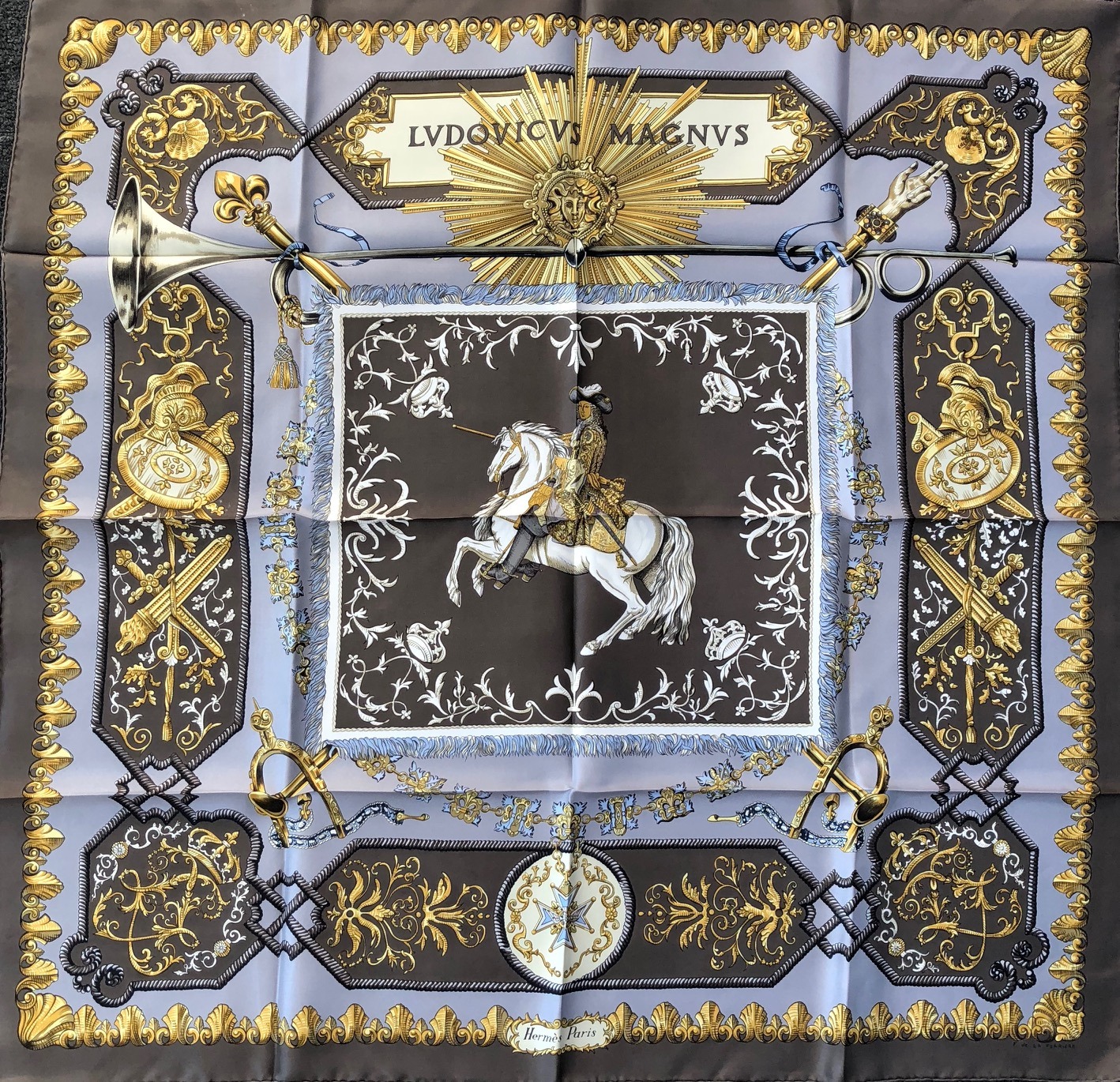 HERMÈS Carré Square Scarf ‘Louis XIV Versailles’ Ludovicus Magnus
