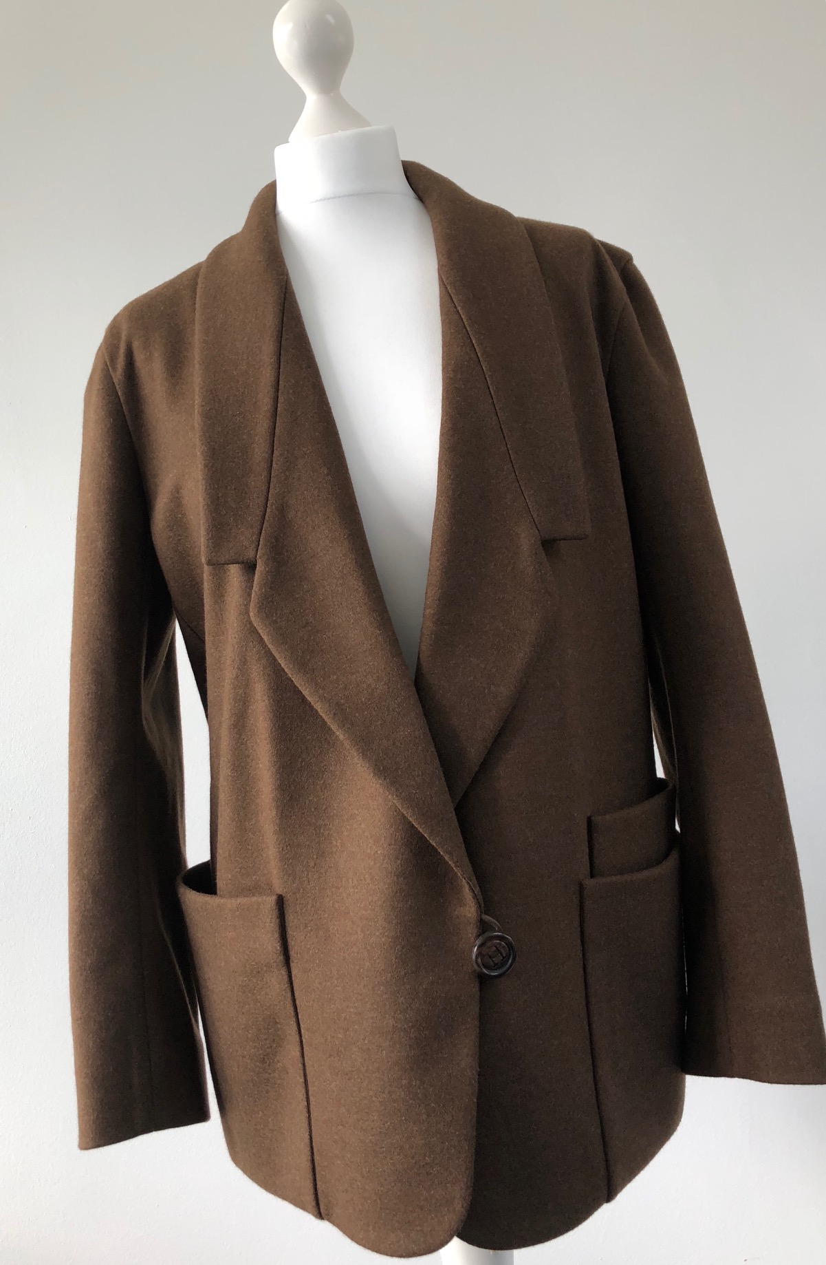HERMÈS Single Button Blazer Jacket H Button Superposed Pockets