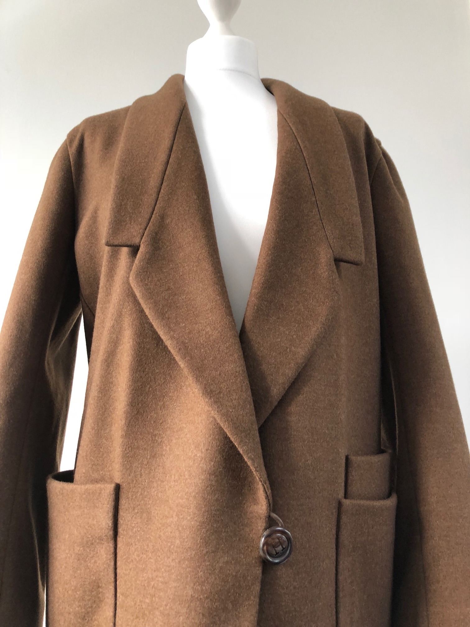 HERMÈS Single Button Blazer Jacket H Button Superposed Pockets - Image 4