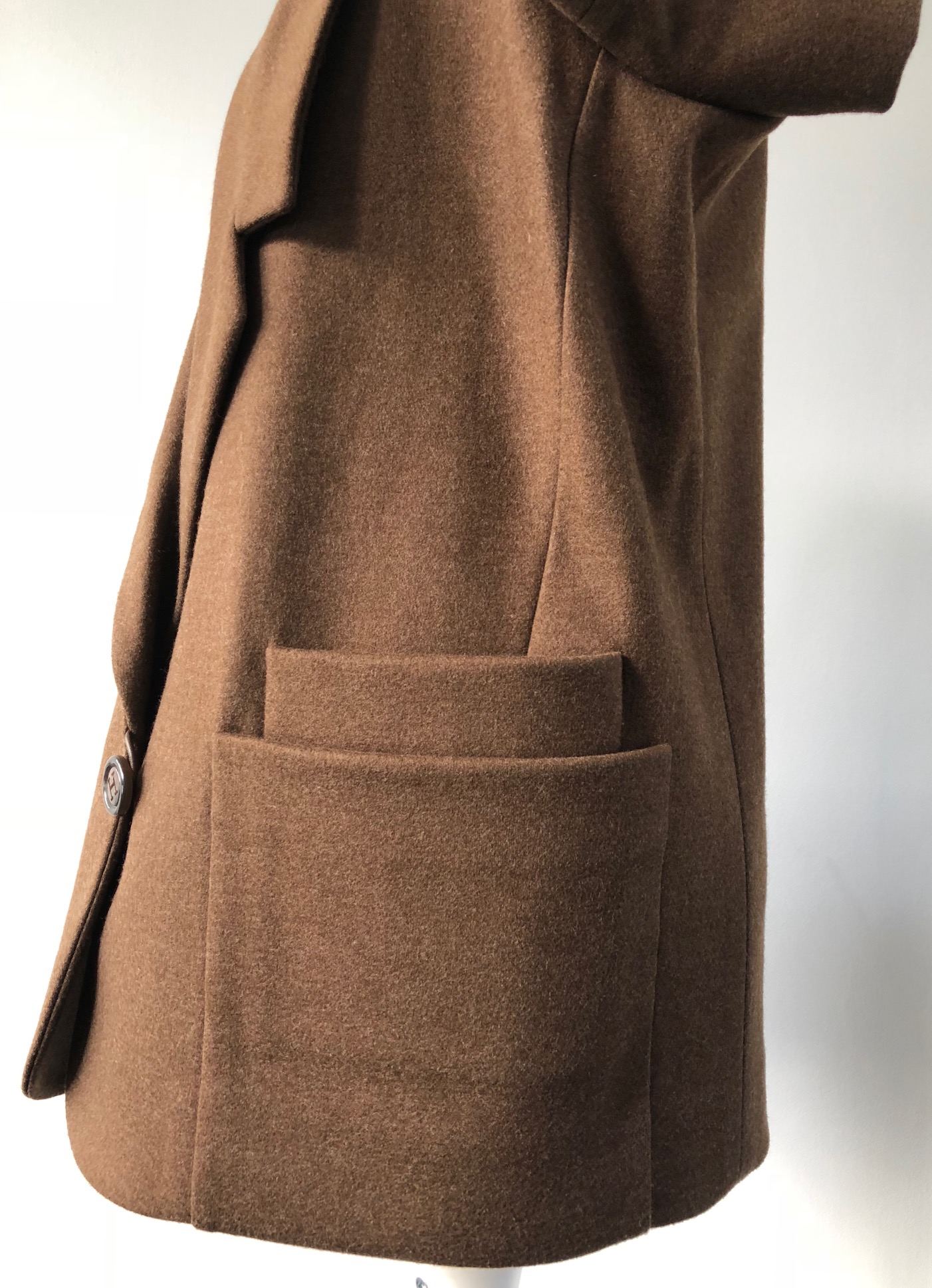 HERMÈS Single Button Blazer Jacket H Button Superposed Pockets - Image 6