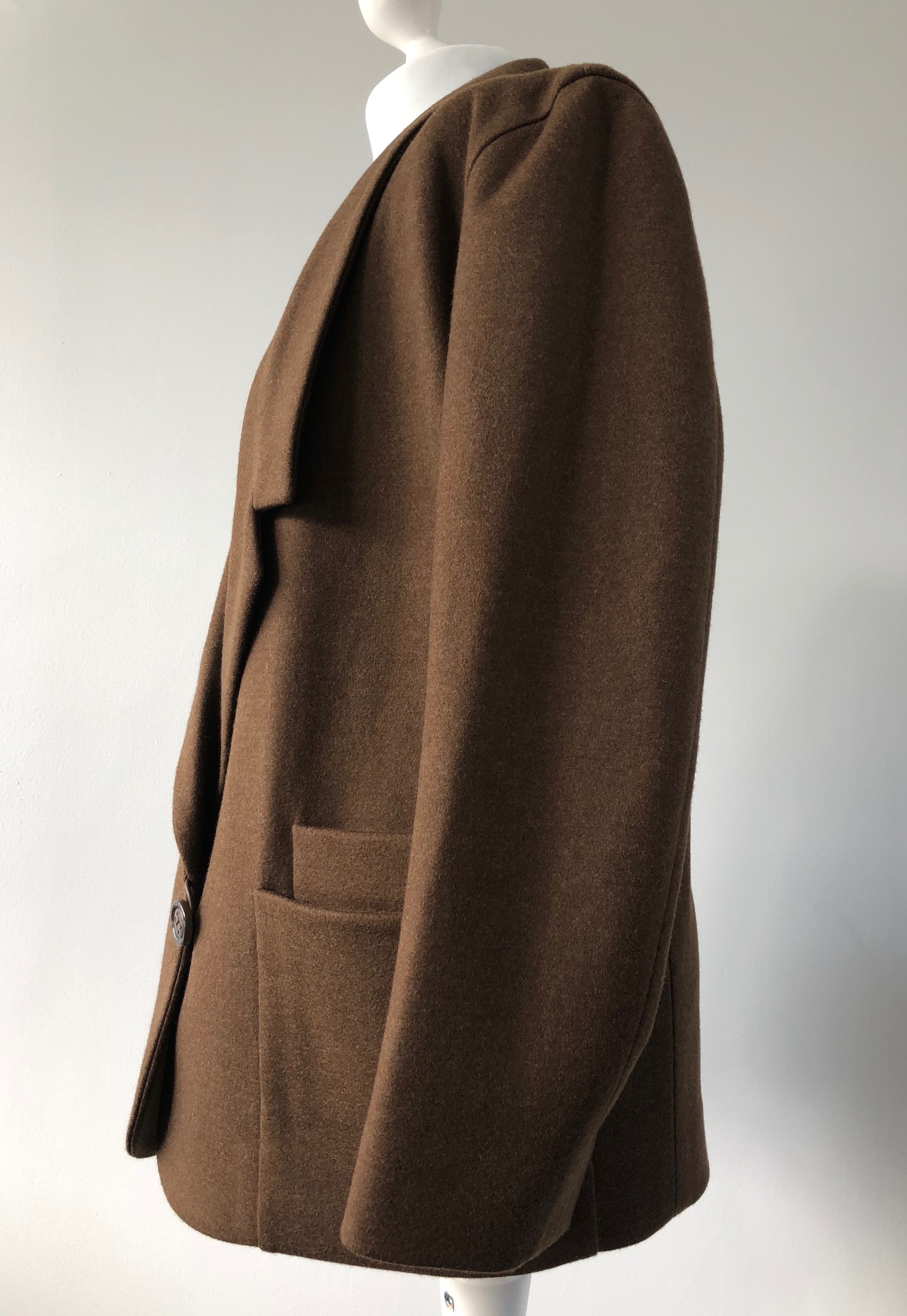 HERMÈS Single Button Blazer Jacket H Button Superposed Pockets - Image 7