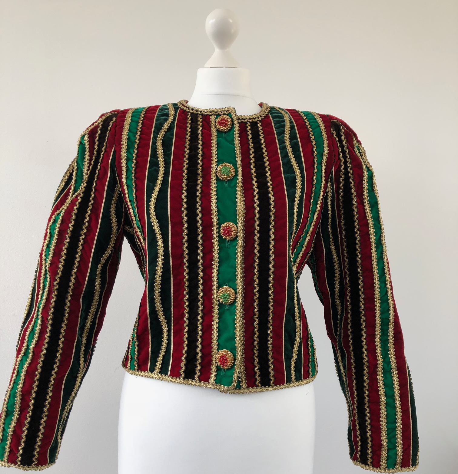 YSL YVES SAINT-LAURENT Velvet Multicoloured Evening Low Cut Jacket