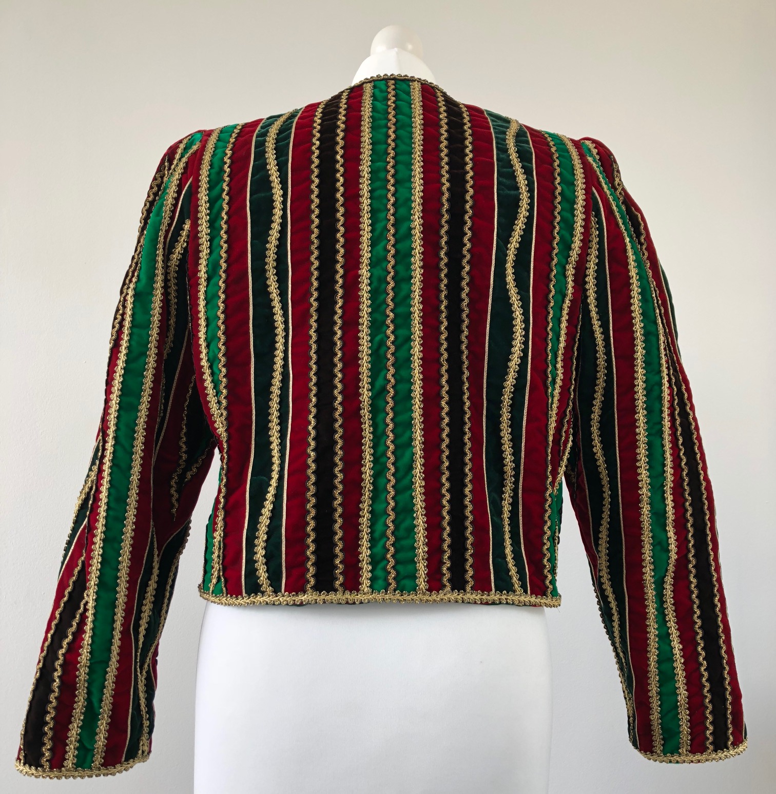 YSL YVES SAINT-LAURENT Velvet Multicoloured Evening Low Cut Jacket - Image 7
