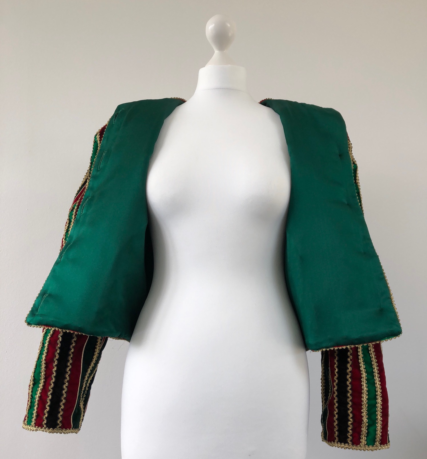 YSL YVES SAINT-LAURENT Velvet Multicoloured Evening Low Cut Jacket - Image 8