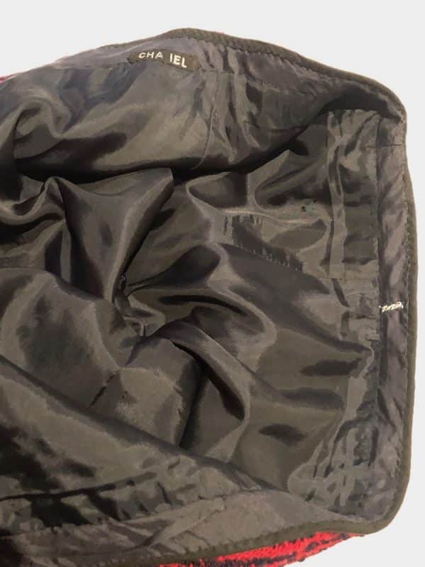 chanel tweed pencil skirt vintage red midnight blue