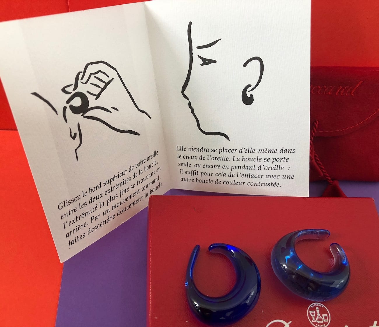 BACCARAT Crystal Hoop Earrings in Deep Blue - Image 5