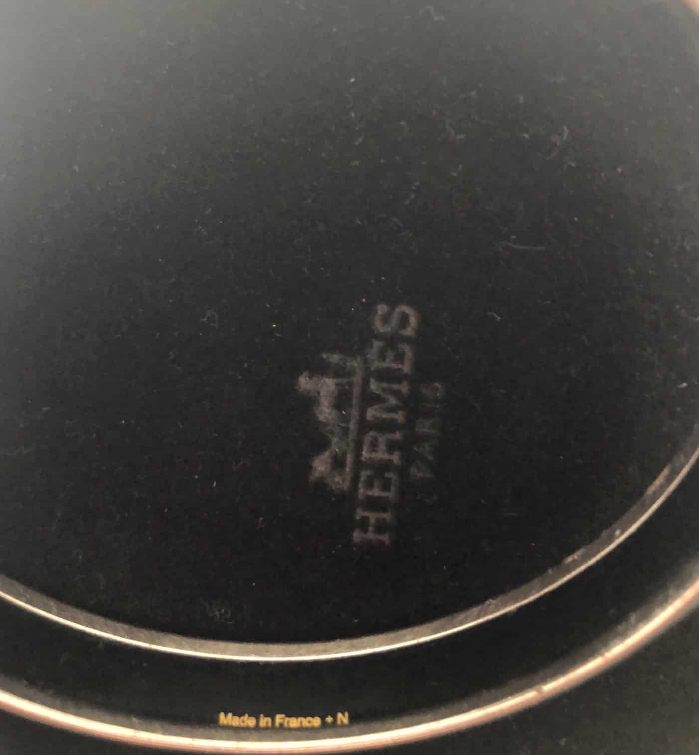 HERMES Enamel Printed Narrow Grand Apparat Bracelet 62 Blanc White - Image 7