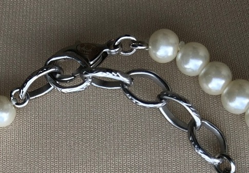 CHANEL Interlocking CC Pearl Necklace Crystal Spiral - Image 7