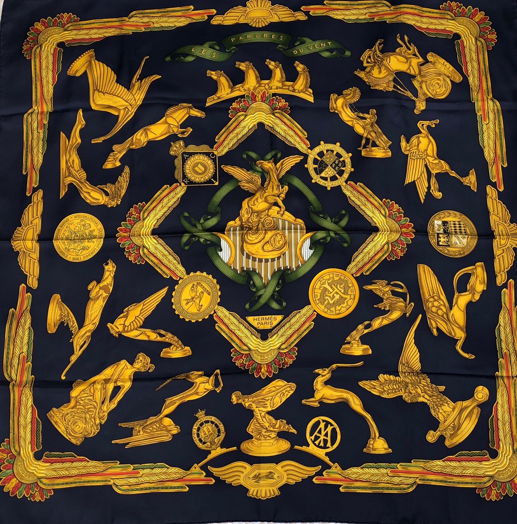 Hermès Scarf Vintage Les Parures Du Vent by Joachim Metz