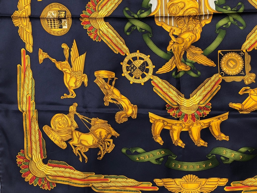 Hermès Scarf Vintage Les Parures Du Vent by Joachim Metz - Image 4