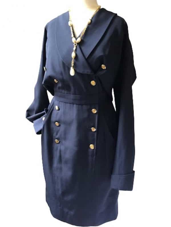 CHANEL Dress Vintage CHANEL Classic CC Logos Double Breasted - Image 4