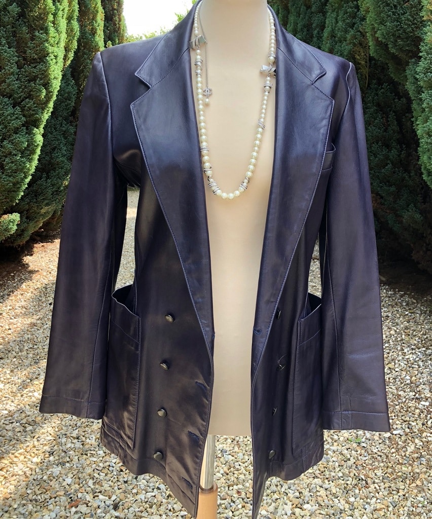 Azzedine Alaïa Jacket Vintage Shaped Dark Purple Leather