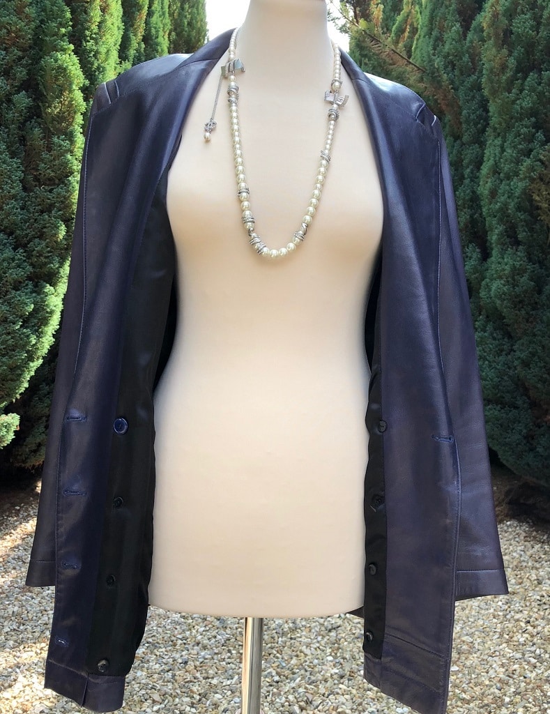 Azzedine Alaïa Jacket Vintage Shaped Dark Purple Leather - Image 5