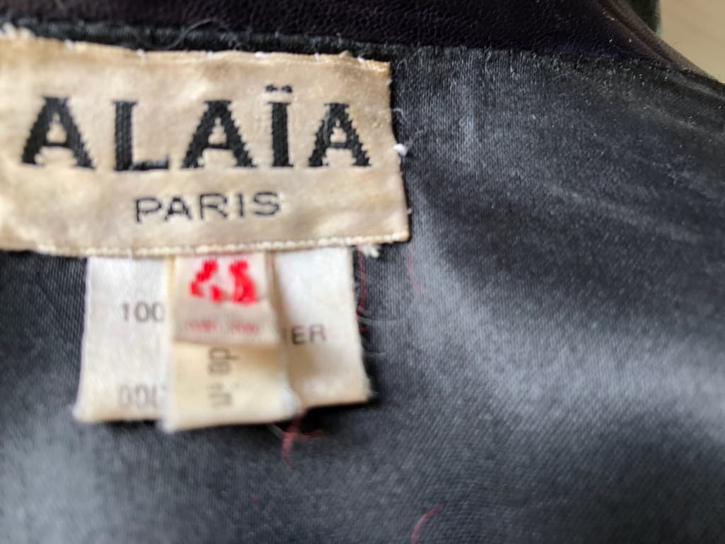 Azzedine Alaïa Jacket Vintage Shaped Dark Purple Leather - Image 7