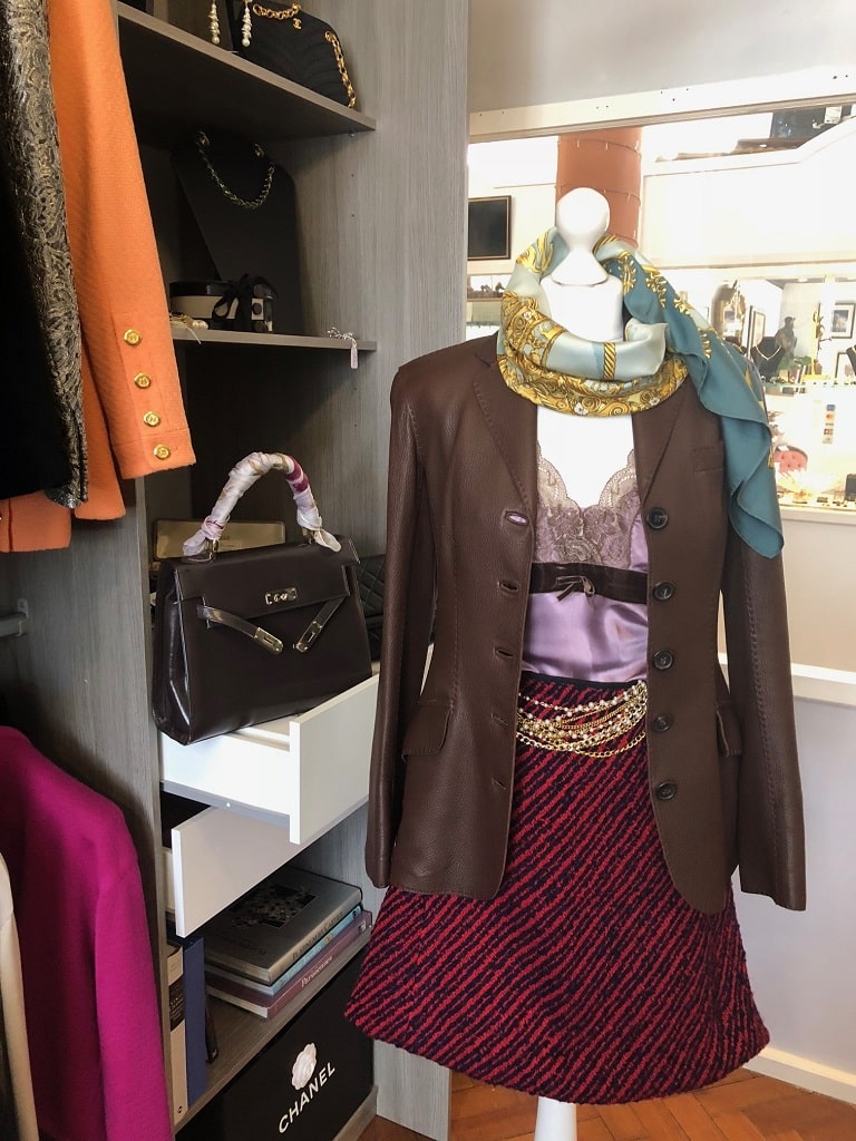 HERMES Riding Leather Jacket Saddle Stitching Brown