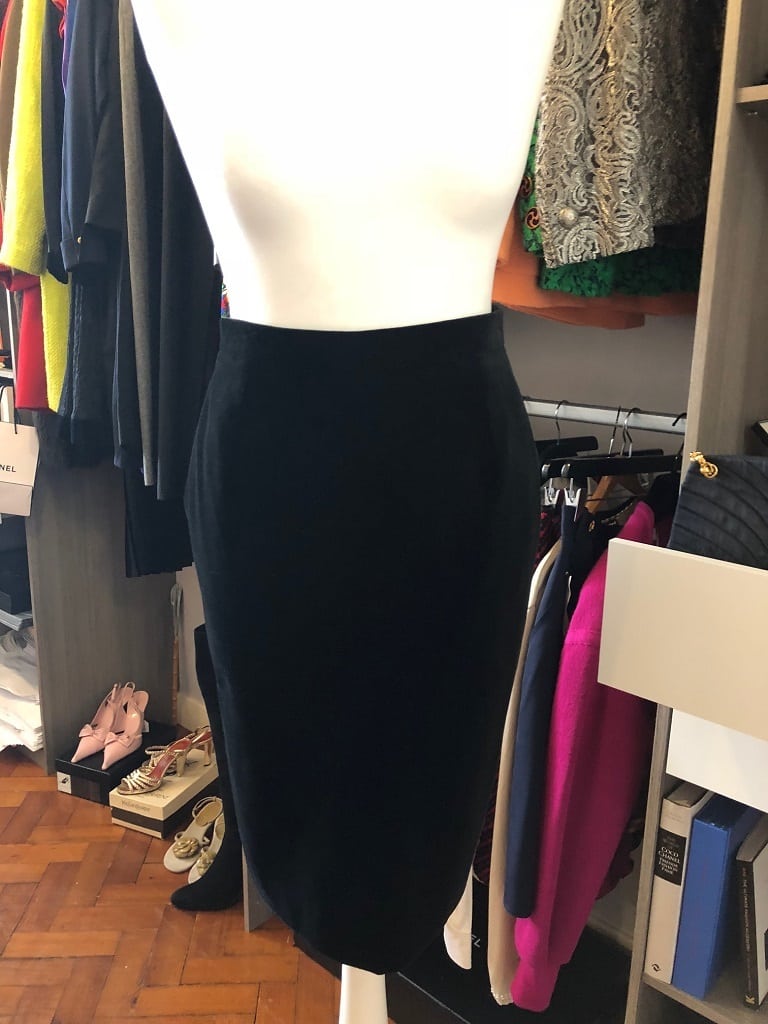 Vintage Couture Skirt Suit Black Jewel Buttons Asymmetric French - Image 12