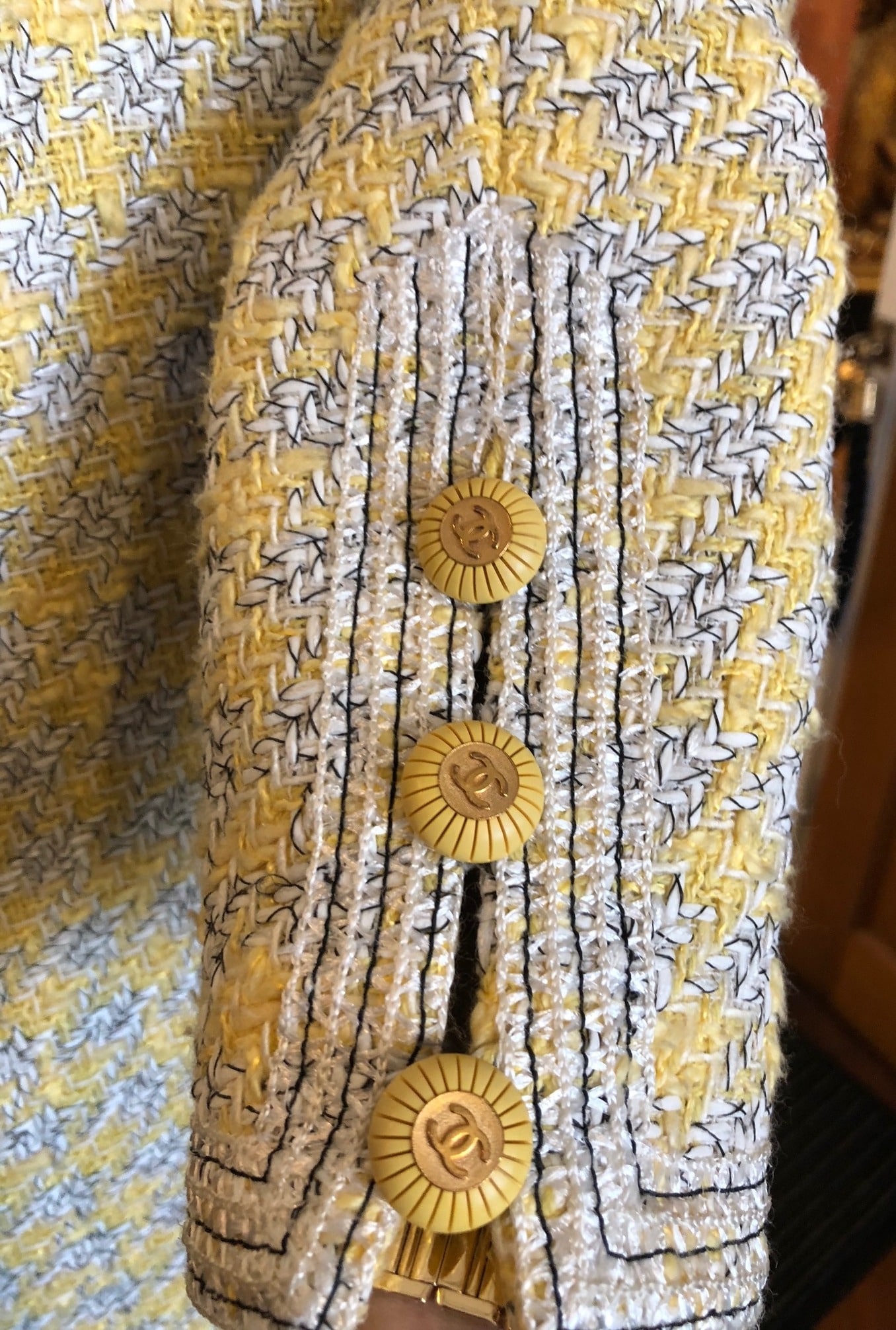 CHANEL Jacket Vintage Tweed Trimmed Jewel Buttons - Image 17