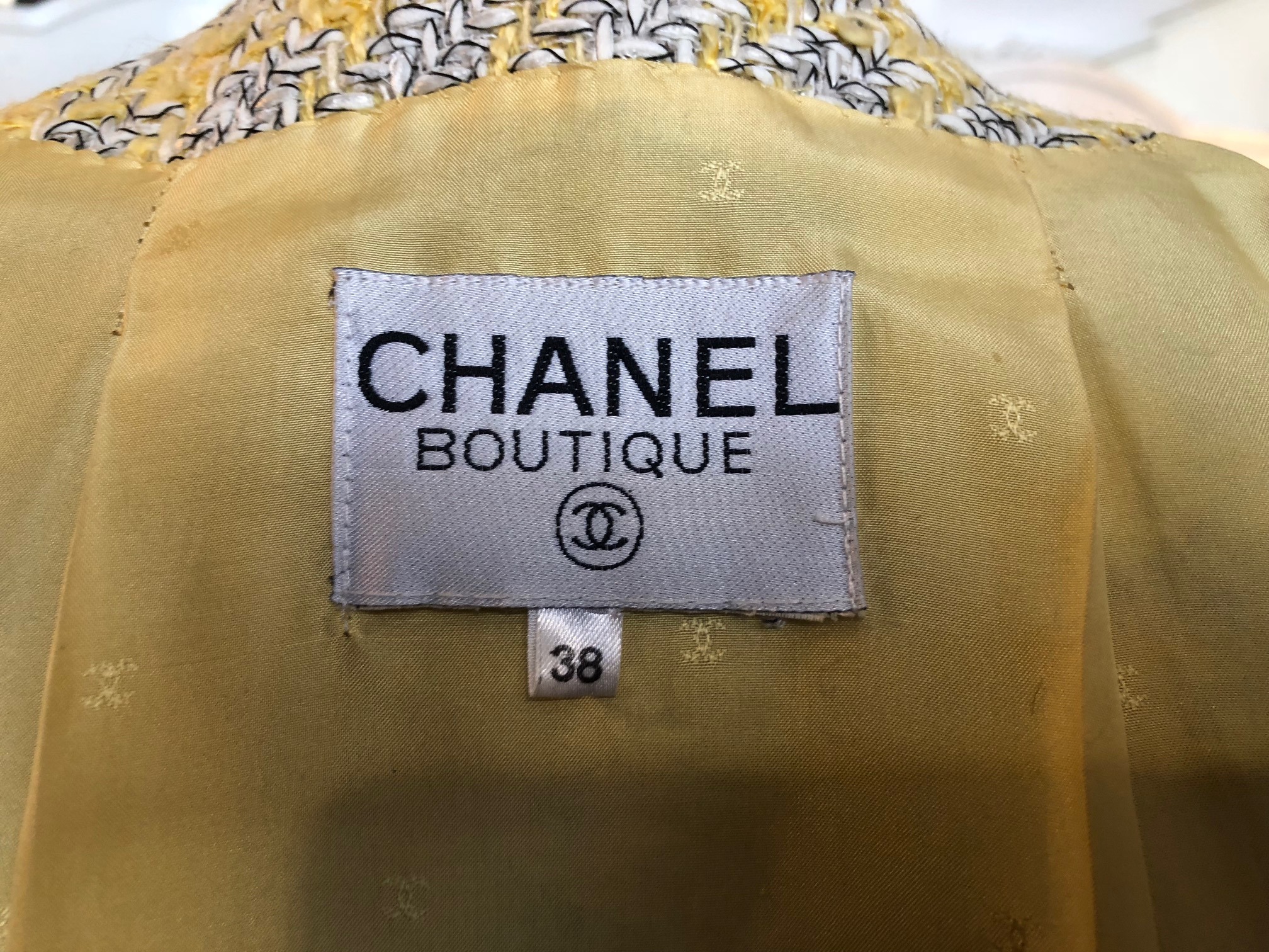 CHANEL Jacket Vintage Tweed Trimmed Jewel Buttons - Image 18