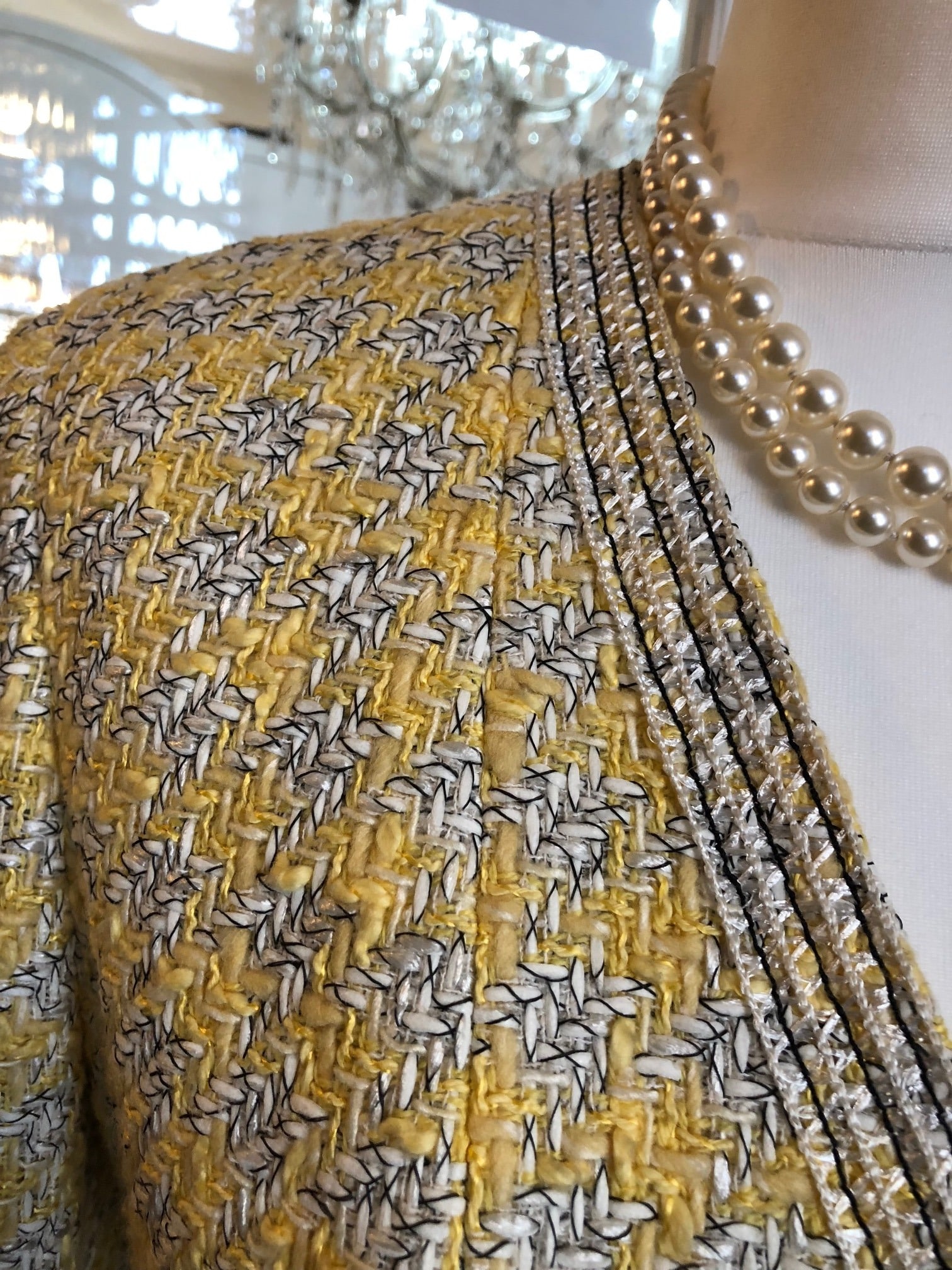 CHANEL Jacket Vintage Tweed Trimmed Jewel Buttons - Image 11