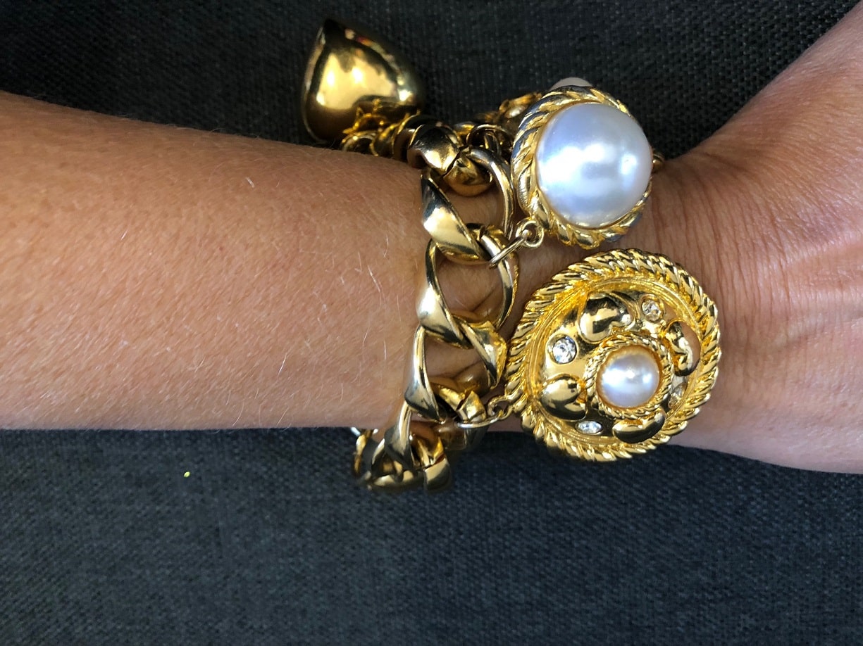 ESCADA Charm Statement Bracelet Rhinestones Jewel - Image 2