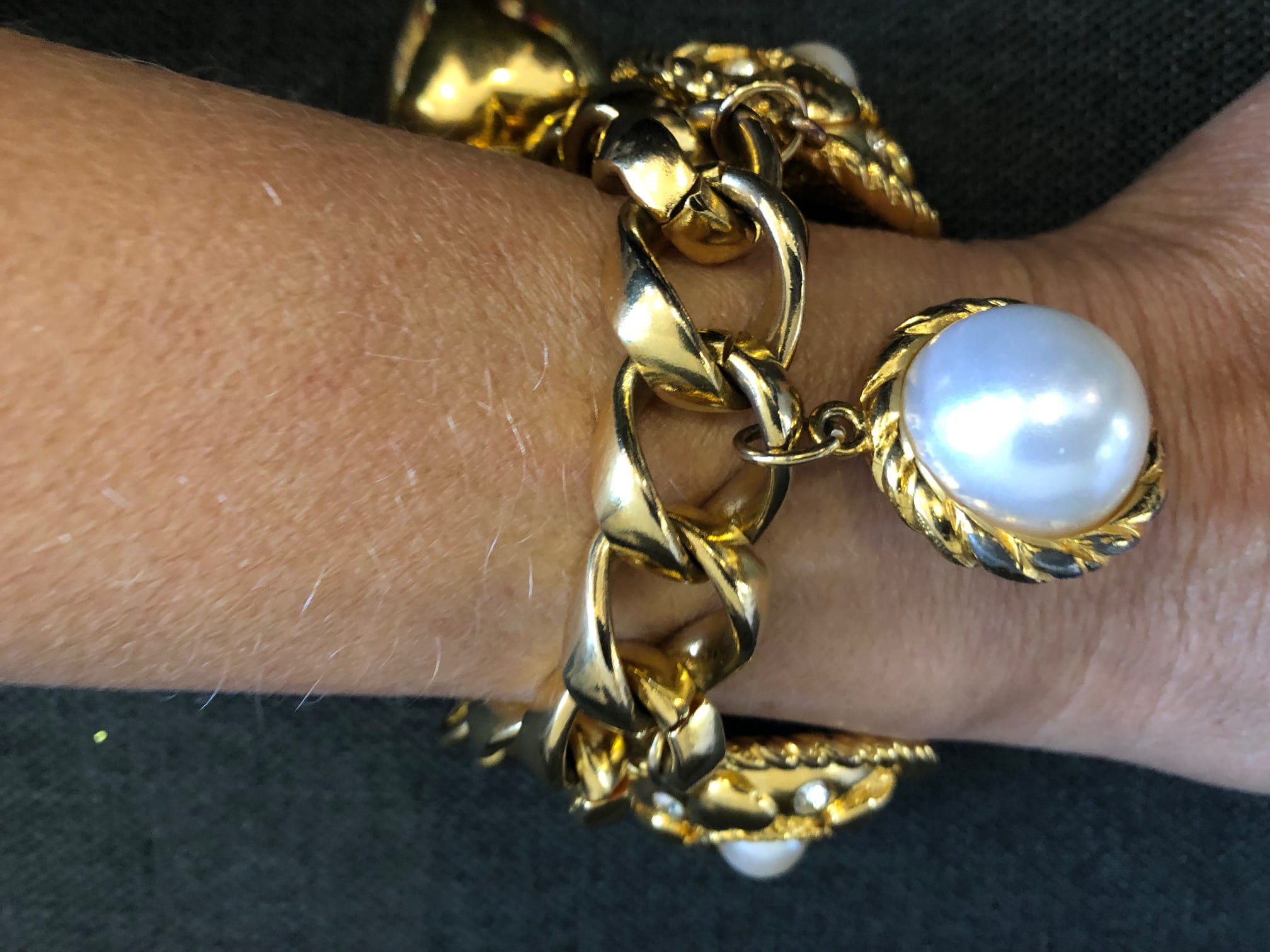 ESCADA Charm Statement Bracelet Rhinestones Jewel - Image 3