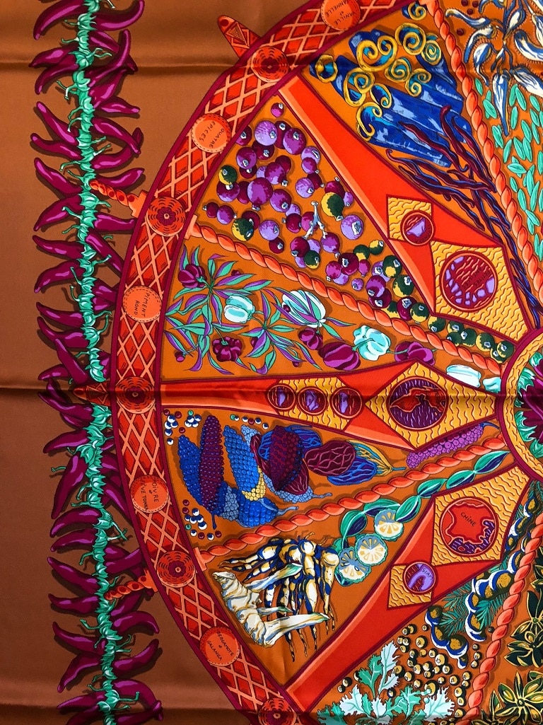 HERMES Aux Pays Des Epices Silk Scarf As New - Image 6