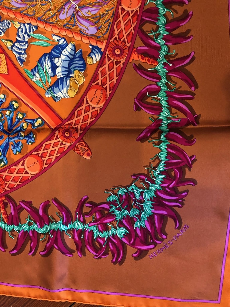 HERMES Aux Pays Des Epices Silk Scarf As New - Image 7