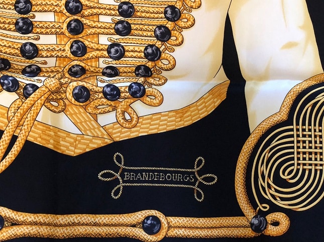 HERMES Brandebourgs Silk Scarf - Image 7