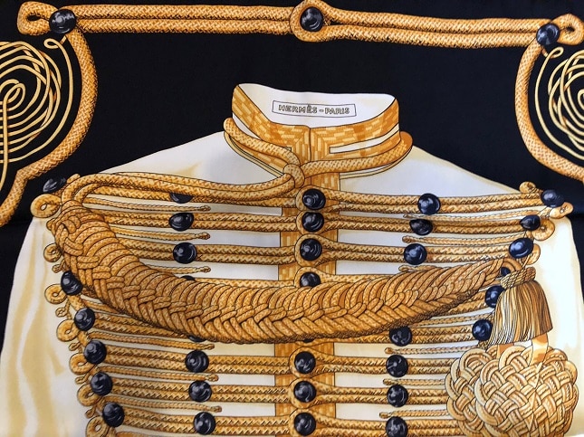 HERMES Brandebourgs Silk Scarf - Image 4