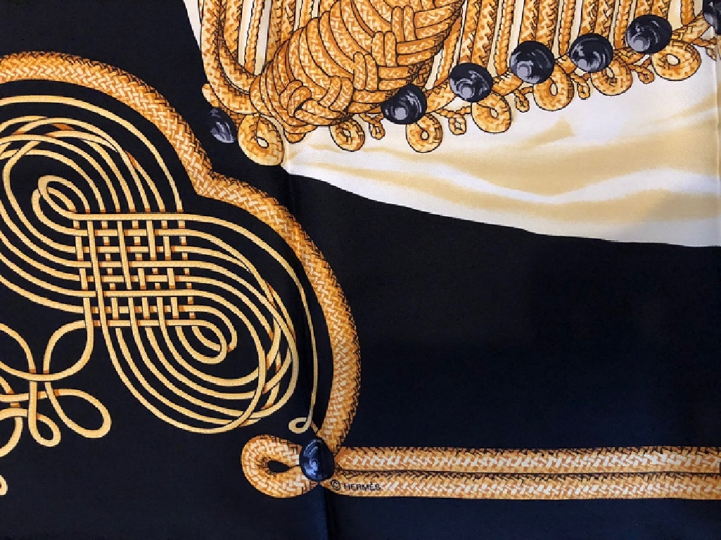 HERMES Brandebourgs Silk Scarf - Image 5