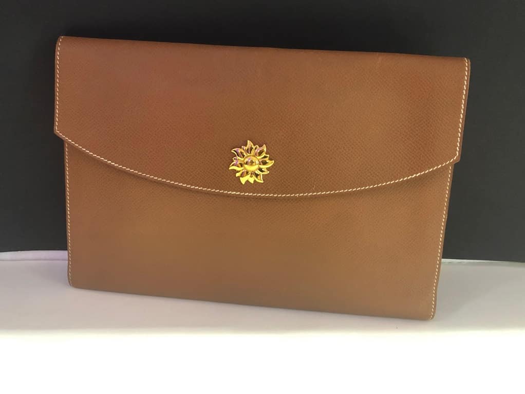 HERMES Clutch Pochette Limited Edition Clemence Leather As New - Image 4