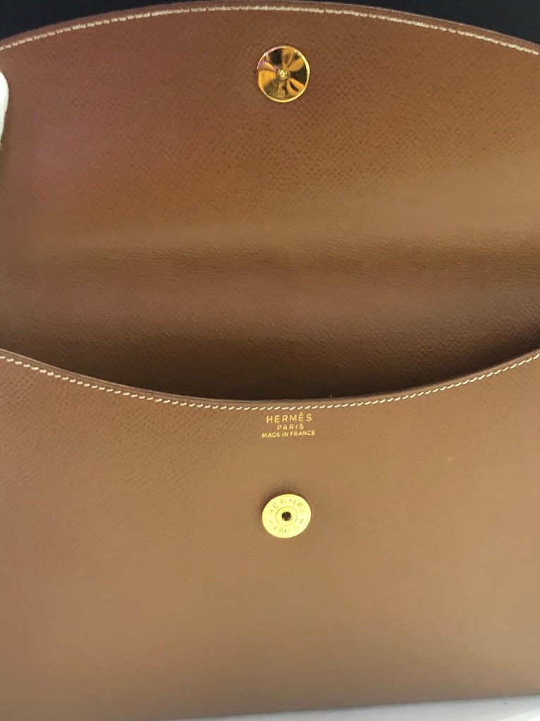 HERMES Clutch Pochette Limited Edition Clemence Leather As New - Image 7