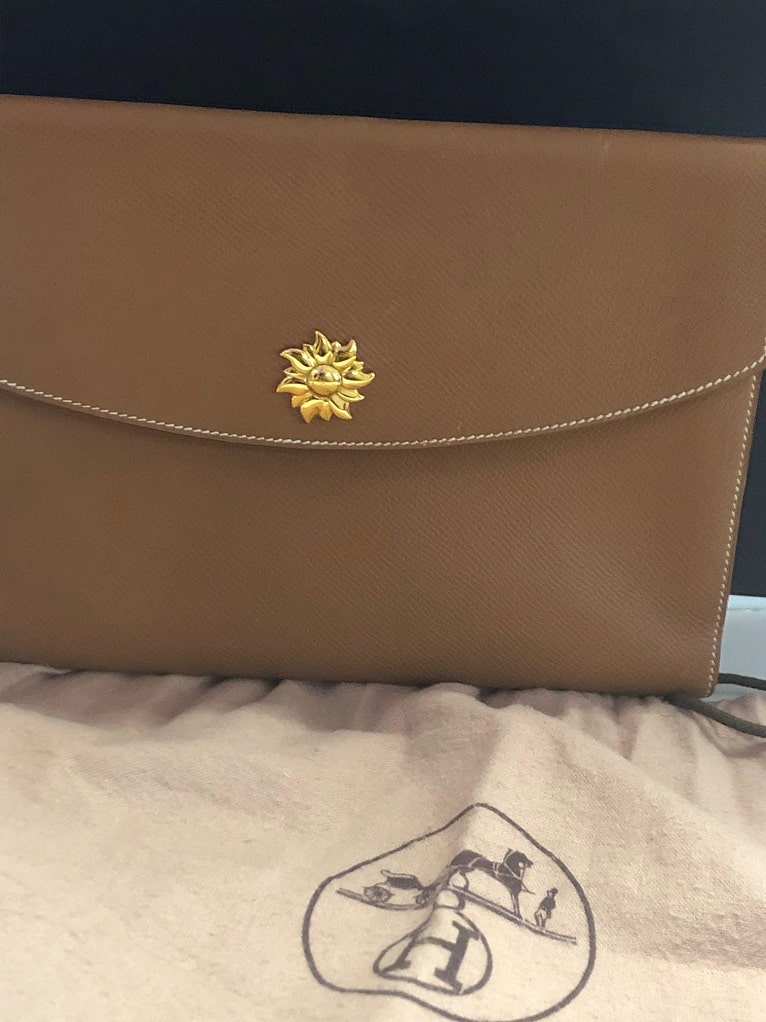 HERMES Clutch Pochette Limited Edition Clemence Leather As New - Image 8