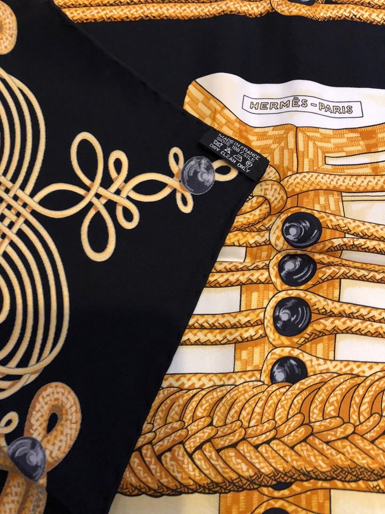 HERMES Brandebourgs Silk Scarf - Image 8