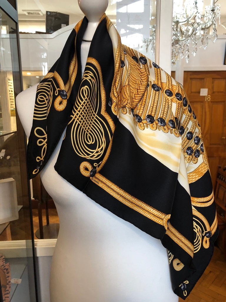 HERMES Brandebourgs Silk Scarf - Image 3