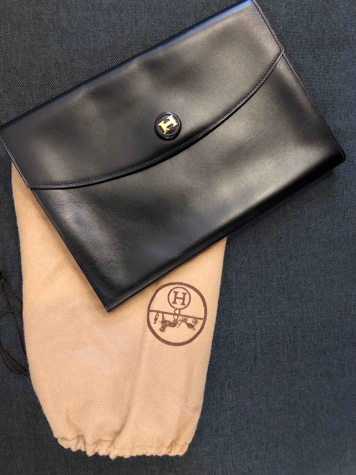 HERMES Rio Clutch Bag Vintage AS NEW - Image 14