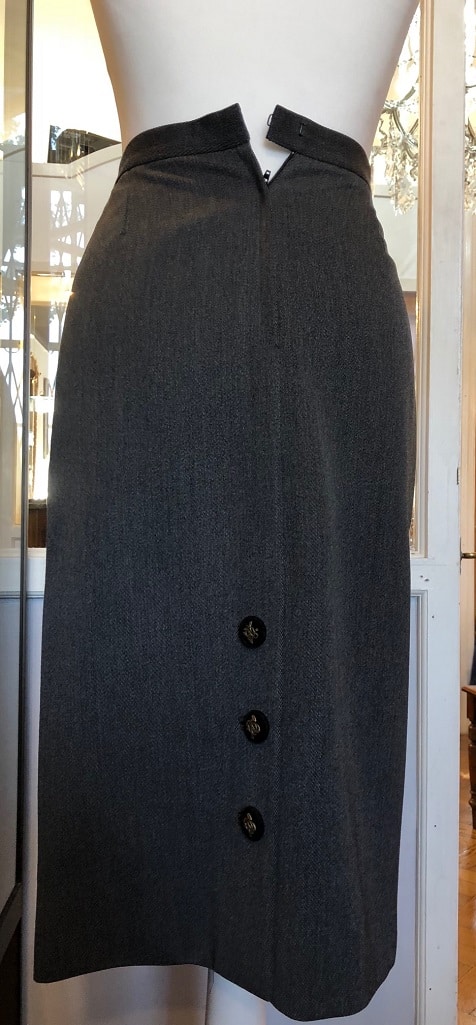 HERMES Suit Pencil Skirt Fitted Jacket Hunting Horn Buttons Rare - Image 10