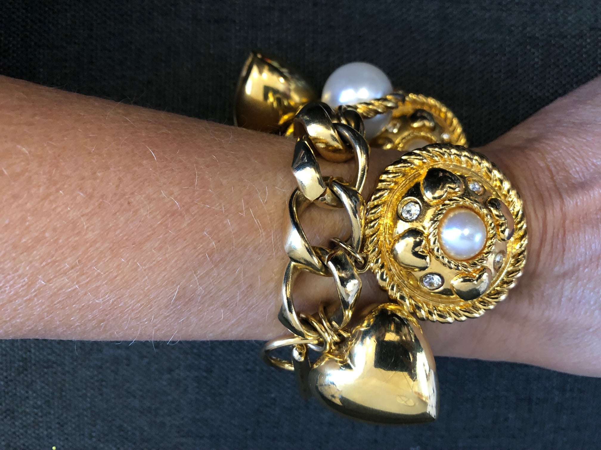 ESCADA Charm Statement Bracelet Rhinestones Jewel - Image 5