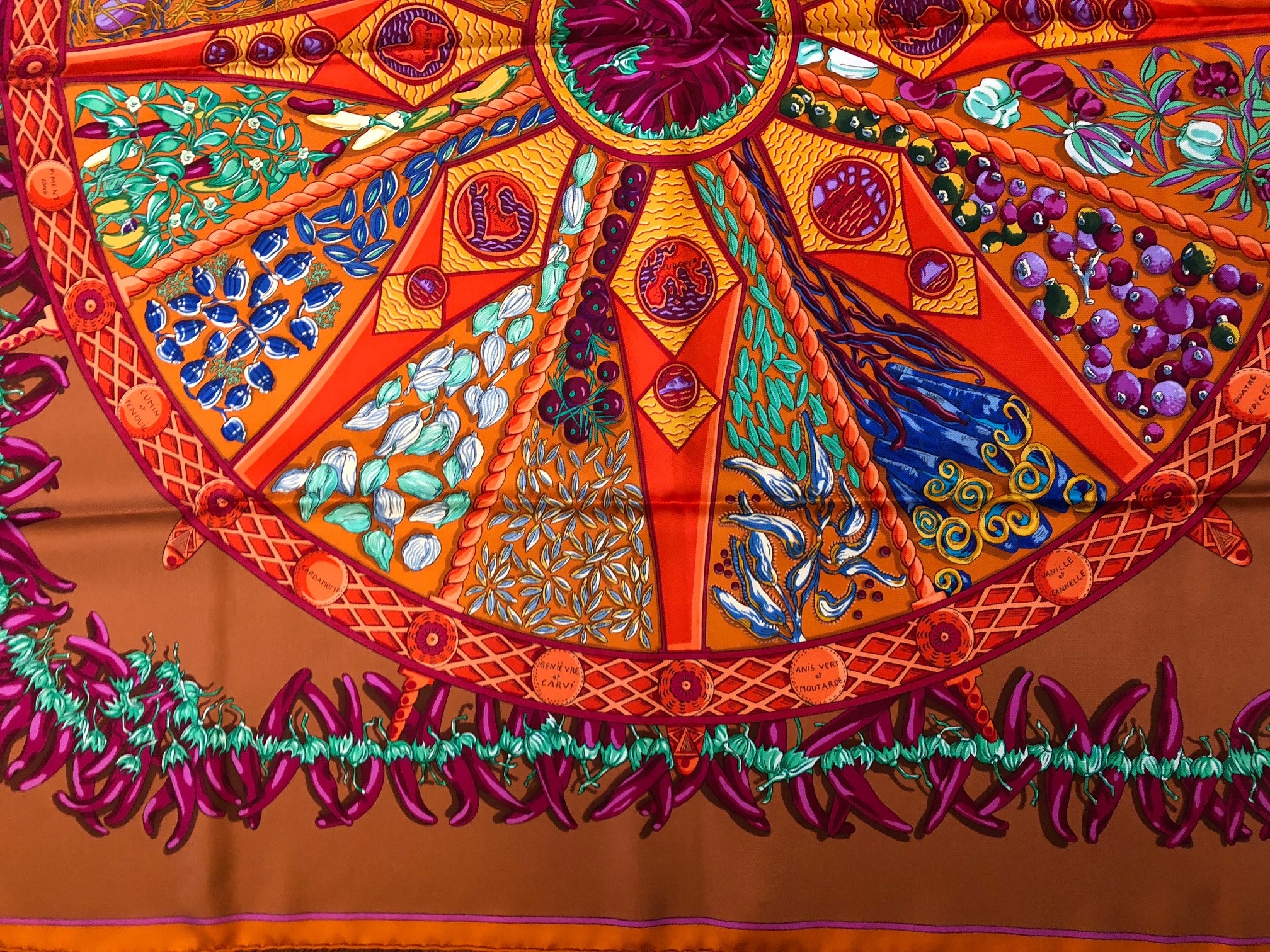 HERMES Aux Pays Des Epices Silk Scarf As New - Image 8