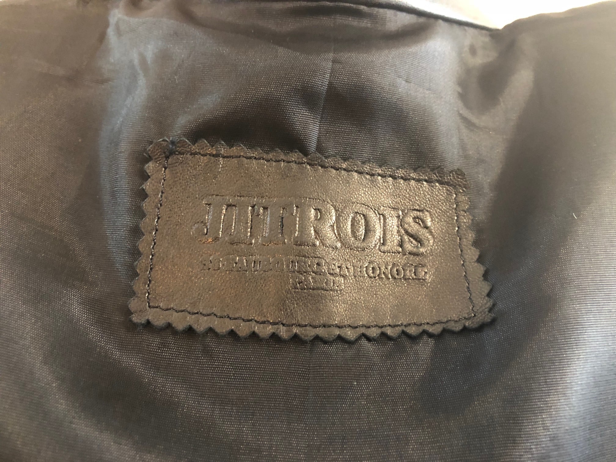 JITROIS Black Long Leather Stripe Panel Jacket - Image 11