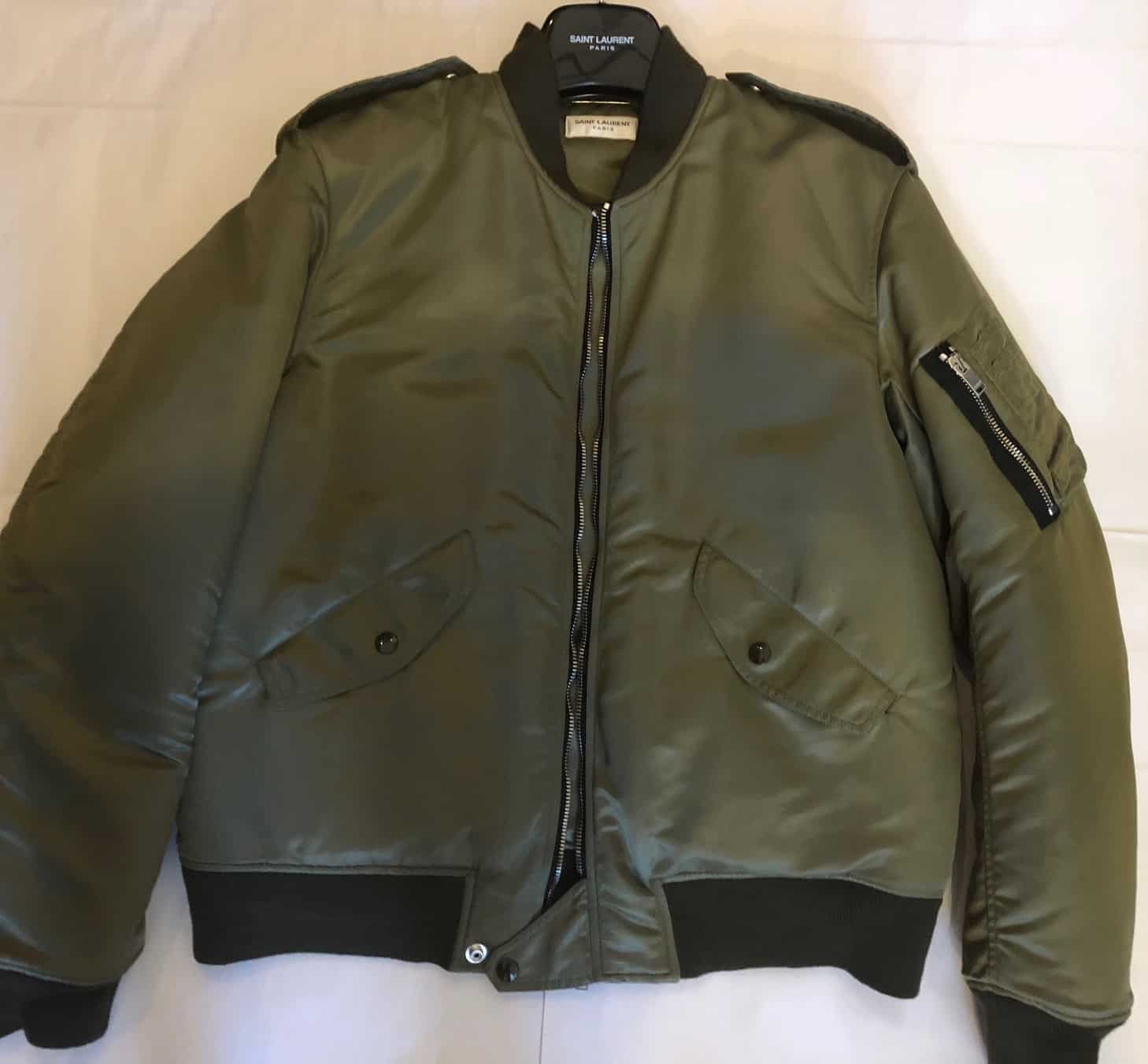 SAINT LAURENT Bomber Jacket In Kaki Nylon - Image 2