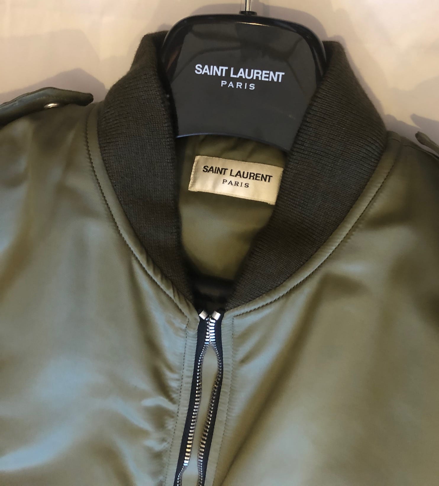 SAINT LAURENT Bomber Jacket In Kaki Nylon - Image 3