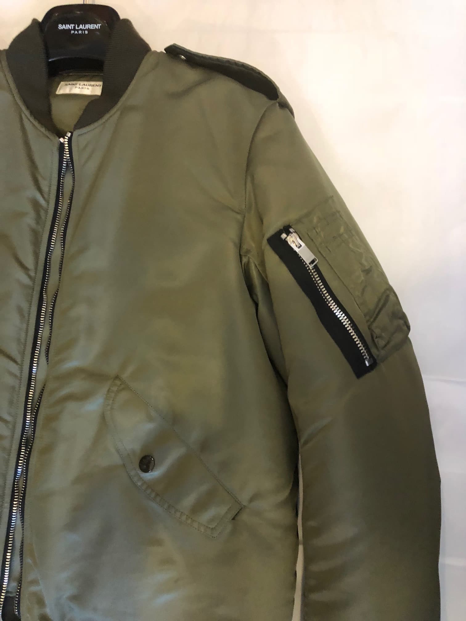 SAINT LAURENT Bomber Jacket In Kaki Nylon - Image 4