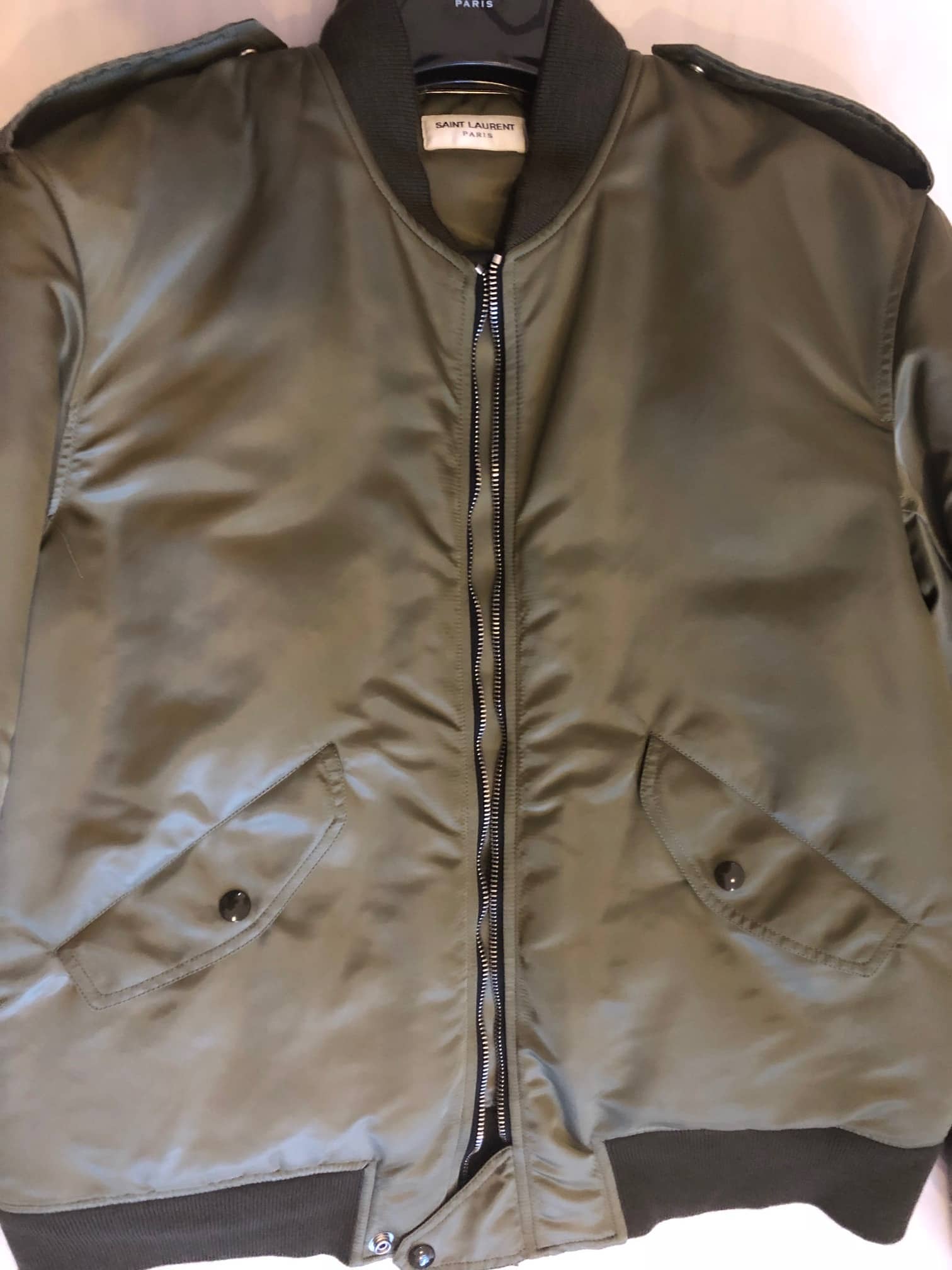 SAINT LAURENT Bomber Jacket In Kaki Nylon - Image 8